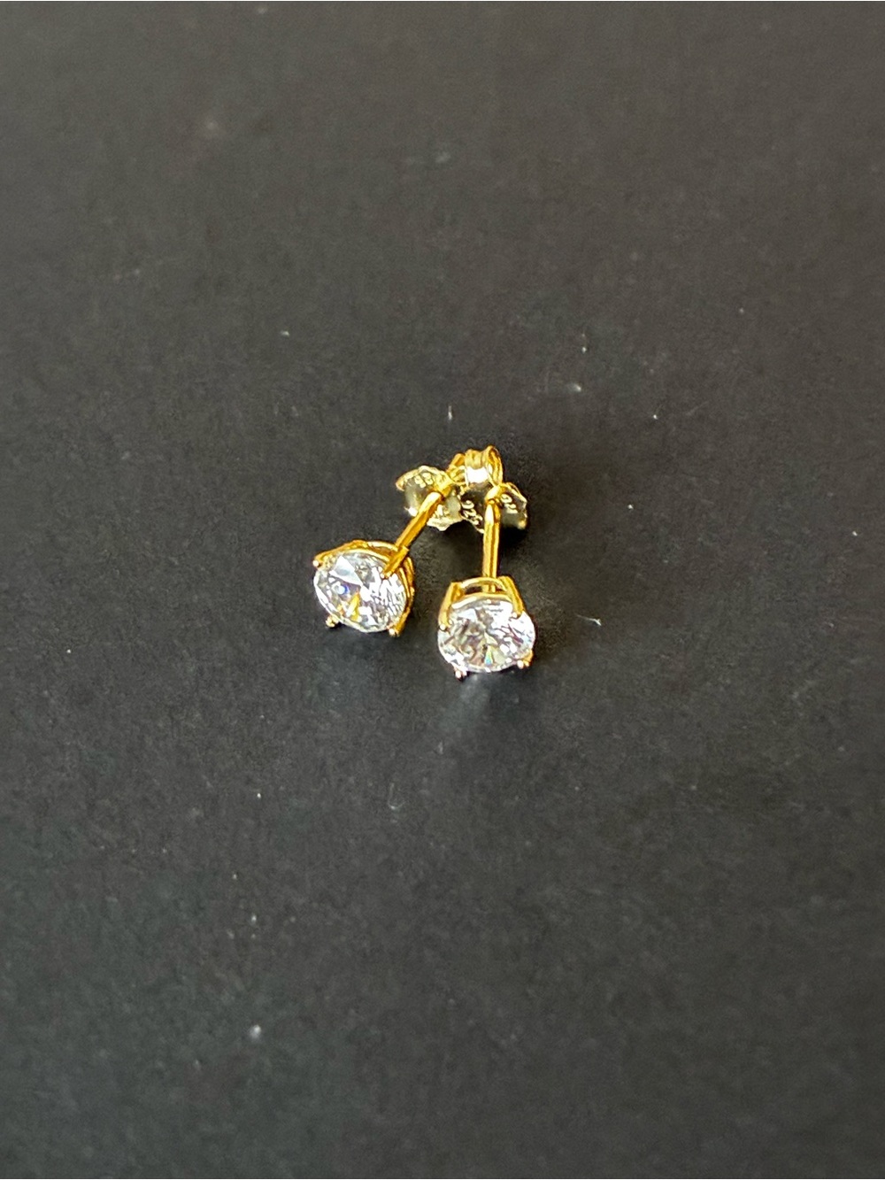 Sterling Silver Gold Plated Stud earrings 4.8mm